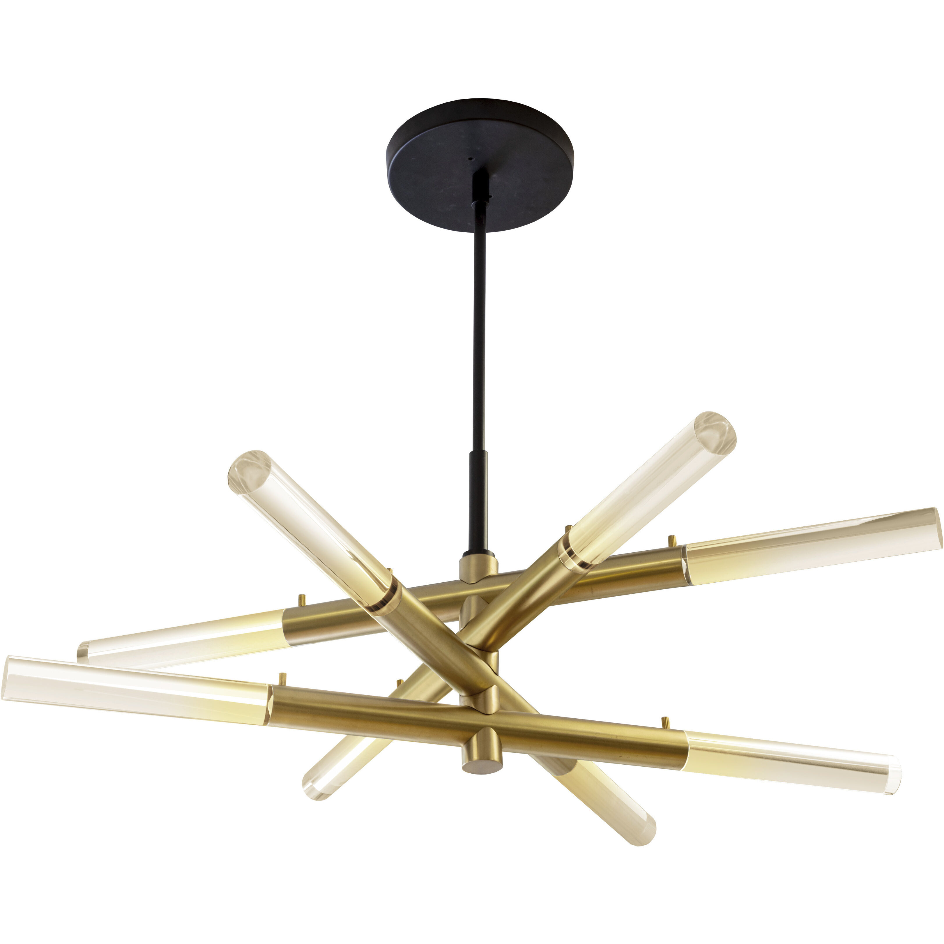 Spira LED 34 inch Brass / Clear / Black Chandelier Ceiling Light